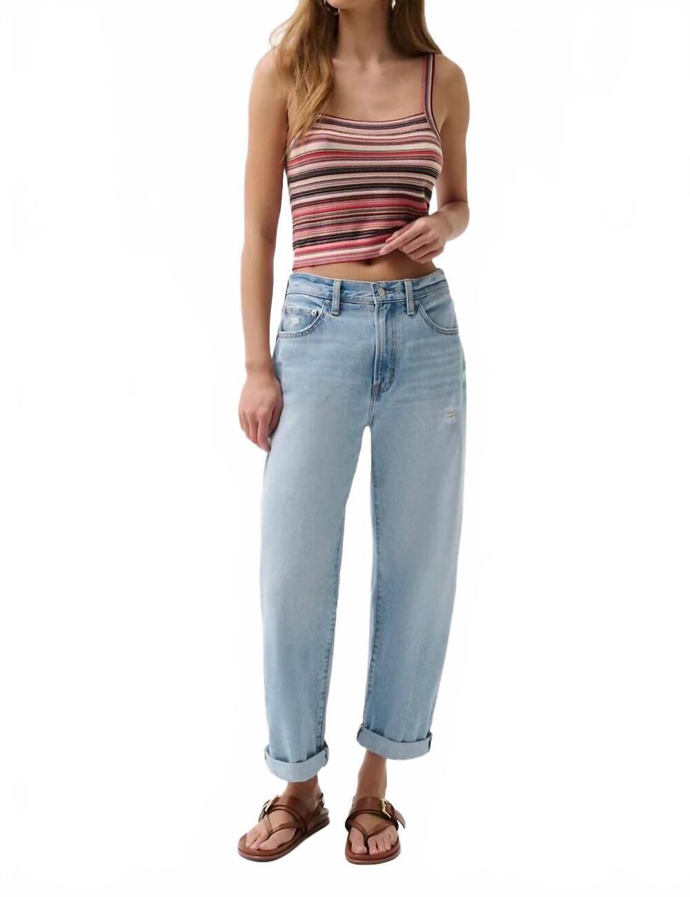 NEW PISTOLA donny bowed wide leg jeans in old blues